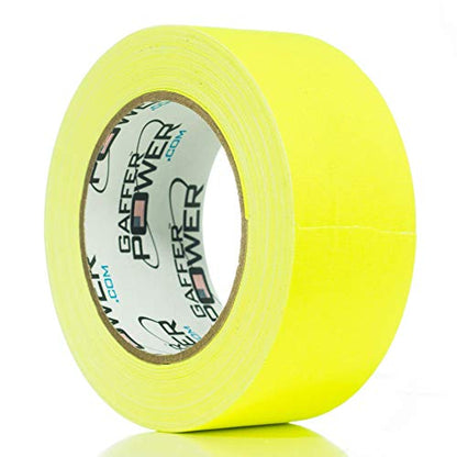 Line Marking Tape Bundle - Premium Grade Gaffers Tape, Made in America. Fluorescent Yellow and Red Rolls to Mark Your Floors with Bright Colors. Removes Easily Without Leaving Residue.