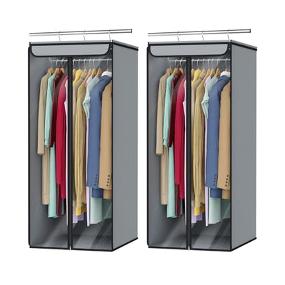 Univivi Garment Bags for Hanging Clothes, Cloth Bag 40 In, 2 PCS, Grey - color: Grey, size: 40"-2PCS