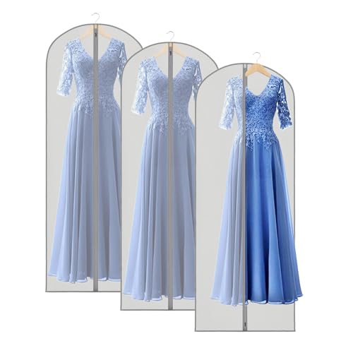 Zilink Dress Bags for Gowns Long Dress Cover Bag for Closet Storage 65 in - size: 65"-3pcs-Grey