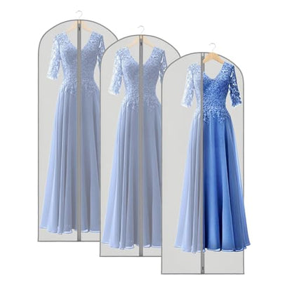 Zilink Dress Bags for Gowns Long Dress Cover Bag for Closet Storage 65 in - size: 65"-3pcs-Grey