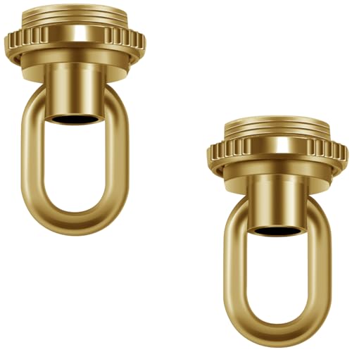 Light Fixture Cross Bar Kit Screw Collar Loop Kit Canopy Hardware Set Heavy Duty Die Cast Ceiling Hook Loop Holder (Brass, 2 Pack) - color: Brass, size: 2 Pack