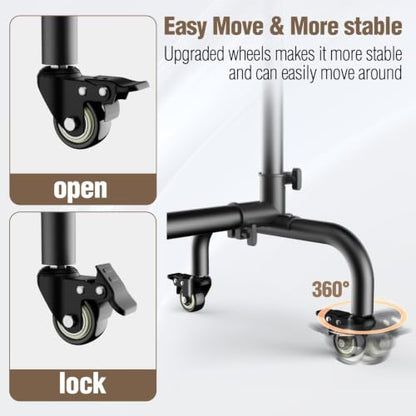 EMART 10 x7.5ft Rolling Backdrop Stand with Wheels, Adjustable and Moveable