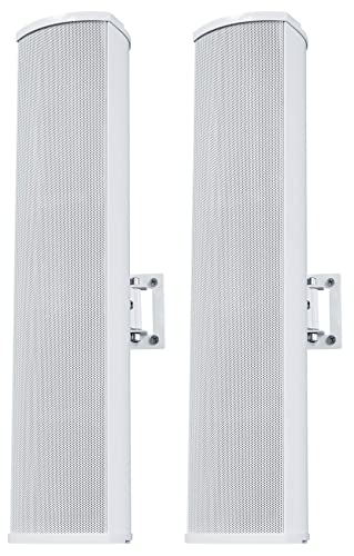 Rockville Wet Array 4 White 70V 40W Wall-Mount Swivel Speaker, 2-Pack