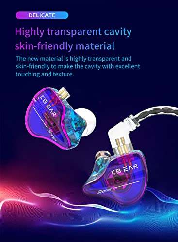 keephifi KBEAR Storm in Ears for Musicians Singers Audiophile Headphone in Ear Monitor Headphone 10mm Strong Magnetic Dynamic Driver Earbuds (Purple, USB C with Mic) - color: Purple