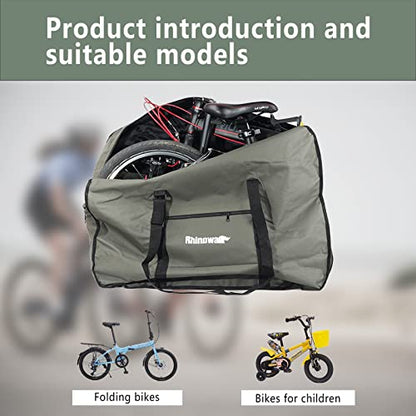 CamGo 20 Inch Folding Bike Bag - Wear-resistant Bicycle Travel Case Outdoors Bike Transport Bag for Cars Train Air Travel (Army Green, 20 inch) - color: Army Green