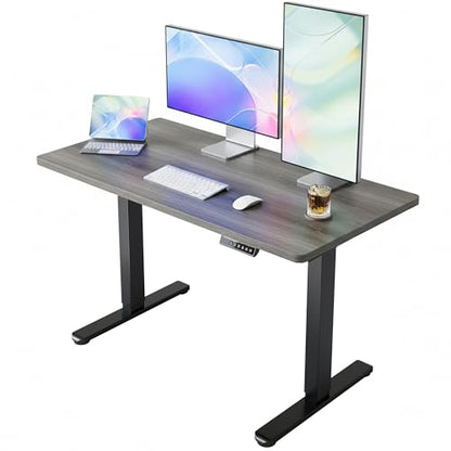 HUANUO 40x24 Inch Electric Standing Desk, Height Adjustable, Grey | 176 Lbs Capacity, Smooth Home Office Desk, 4 Memory Presets & Headphone Hooks, 28.3–46.5 Inch Height Range, Easy to assemble - color: Grey, size: 40" X 24"