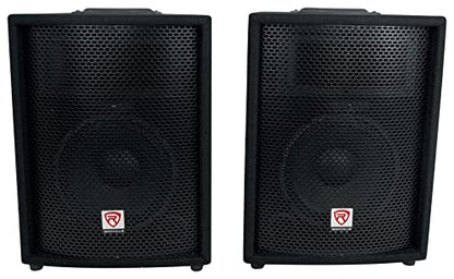 Rockville RPG2X10 V2 10 in Package PA System 200W RMS / 800W Peak, 4-Channel Powered Mixer with Bluetooth, 2 Speakers, 2 Stands, 2 RMM-XLR Mics, USB SD MP3, for DJ Karaoke Events - size: 10"