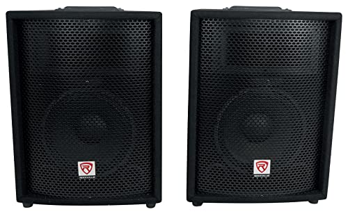 Rockville RPG2X10 V2 10 in Package PA System 200W RMS / 800W Peak, 4-Channel Powered Mixer with Bluetooth, 2 Speakers, 2 Stands, 2 RMM-XLR Mics, USB SD MP3, for DJ Karaoke Events - size: 10"