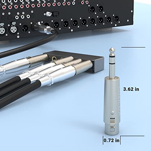 Cubilux Balance 1/4” Male to XLR Female Converter, XLR to 6.35mm(Quarter Inch) TRS Stereo Adapter for Microphone, Headphone, Power Amplifier, Mixer, Karaoke System, Speaker, 2-Pack - color: TRS Male to XLR Female, 2-Pack
