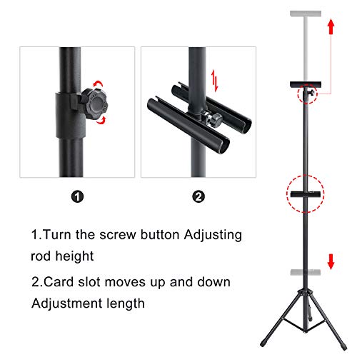 AKTOP Heavy Duty Tripod Banner Stand, Adjustable Poster Stand for Display | Double-Sided Floor Sign Holder Fits Banners Up to 79.9 in, Wind-Resistant Metal Alloy, Adjustable Height, For Stores & Events