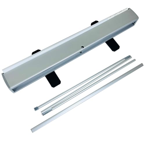 Heavy-Duty 36''x 80'' Retractable Banner Stand Roll Up Banner Stand Advertising Display Stand with Padded Canvas Bag