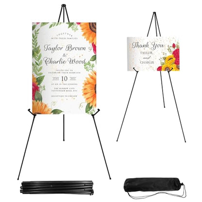 JEAWIWI 2 Pcs Lightweight Easel Stand, 66 Inch, Black, with Carry Bags - color: Black, size: 2 PCS