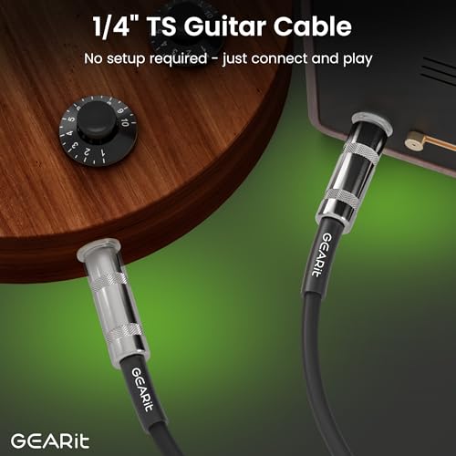 GEARit Professional Speaker Cable (25ft) 12AWG Pure Copper 1/4 inch to 1/4 inch TS Straight Male to Male for Amplifier, Speaker Cabinet, PA and DJ Audio - size: 25 Feet