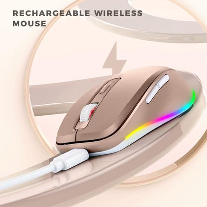 PEIOUS Wireless Mouse Jiggler, LED Mouse with Built-in Mouse Mover, Gold - color: Gold