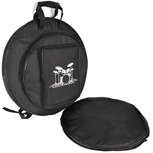 Tosnail 22" Cymbal Gig Bag with Carry Handle, Durable Shoulder Straps and Double Pockets, Great for Dust-Proof Storage - size: 22 Inches