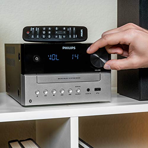 Philips Bluetooth Stereo System for Home with CD Player for Home, Wireless Streaming, MP3, USB, Audio in, FM Radio, 18W, Micro Music Sound System - size: 18W Stereo system
