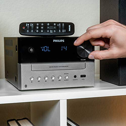 Philips Bluetooth Stereo System for Home with CD Player for Home, Wireless Streaming, MP3, USB, Audio in, FM Radio, 18W, Micro Music Sound System - size: 18W Stereo system