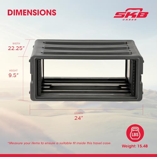 SKB 4U Roto Rack Case - Durable Polyethylene Gear Protector, Stackable, Waterproof with Twist Latches & Rubber Feet for Musicians, DJs, and A/V Equipment - Secure Transport & Storage Solution | Waterproof with Twist Latches and Rubber Feet for Musicians,