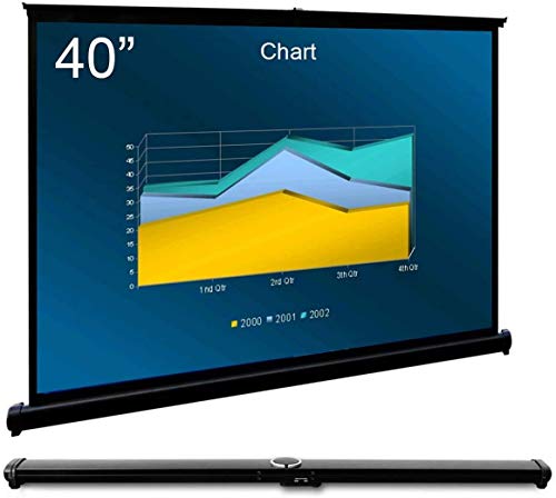 Cocar P1-SN40 40 inch Portable Projection Screen for Mini/Professional LED/LCD/DLP Projector Self Standing Pull-Out Style Indoor Outdoor Home Cinema - 4:3/16:9 Compatiable - size: 40" Screen 4:3