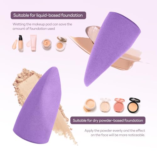 MAANGE 13 Pcs Makeup Brush Set, Premium Synthetic Makeup Brushes Kit for Foundation, Powder, Blush, Contour & Eyeshadow Makeup Tools with Beauty Sponge (Purple) - color: Purple