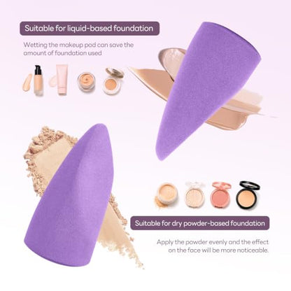 MAANGE 13 Pcs Makeup Brush Set, Premium Synthetic Makeup Brushes Kit for Foundation, Powder, Blush, Contour & Eyeshadow Makeup Tools with Beauty Sponge (Purple) - color: Purple