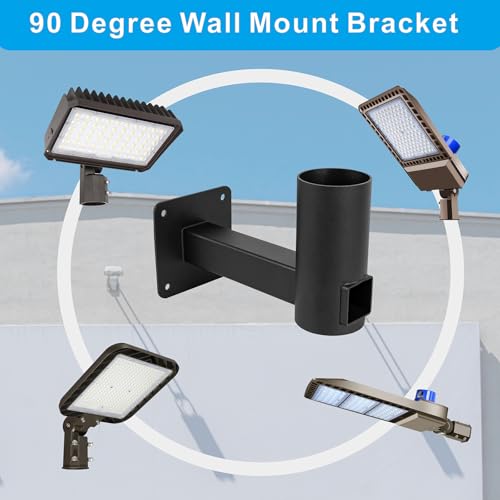 Slip Fitter Adapter, 90 Degree Wall Mount Bracket ,2-3/8 inch Light Fixture Mounting Bracket,Tenon Adaptor for Outdoor Commercial Street Light,Parking Lot Lights,Shoebox Light Fixture