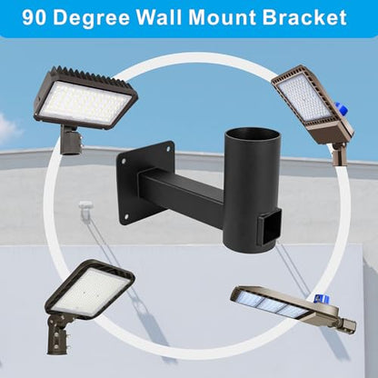 Slip Fitter Adapter, 90 Degree Wall Mount Bracket ,2-3/8 inch Light Fixture Mounting Bracket,Tenon Adaptor for Outdoor Commercial Street Light,Parking Lot Lights,Shoebox Light Fixture