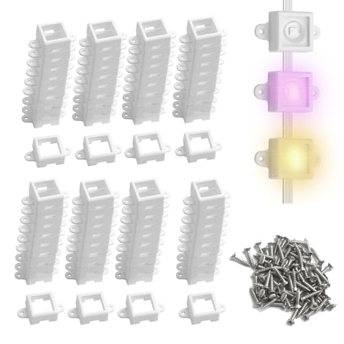 Light Clips for Govee H705 Outdoor Lights, Square Brackets with Screws | Securely mount your Govee H705 outdoor lights with 80Pcs durable clips. Includes matching screws for easy installation. - color: white-80