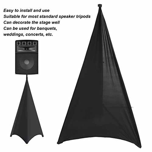 Speaker Stand Stretch Cover Tripod Stand Skirt Skrim 360 Degree Cover for Speaker Lighting Black