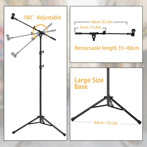 Tripod Mic Stand Floor Boom Arm for Blue Yeti Q2U SM57 SM48 Fifine K6 K688