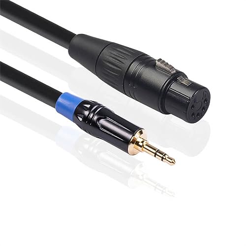 Elecbee XLR Female 5 Pin to Stereo Jack Audio 3.5Mm Male Balanced Audio Converter Adapter Cable 0.3M, Compatible with Microphones Mixers Amplifiers and Speakers