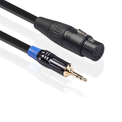 Elecbee XLR Female 5 Pin to Stereo Jack Audio 3.5Mm Male Balanced Audio Converter Adapter Cable 0.3M, Compatible with Microphones Mixers Amplifiers and Speakers