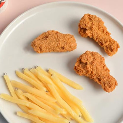 5 Pcs Simulated Chicken Legs Wings Fake Food Model Lifelike Fake Fried Chicken Kitchen Home Party Decoration Display Photography Props (Wings) - color: Wings