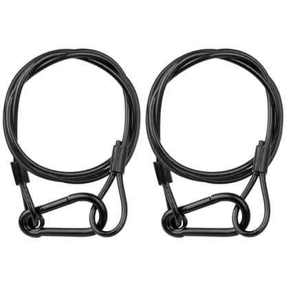 Lighting Safety Cable with Loops(2-Pack), 25kg Load Stage Light Safety Cable Black Security Chain Hanging on Trusses, Stainless Steel Lanyard（Diameter 3mm/0.12in, Length 100cm/39.37in)