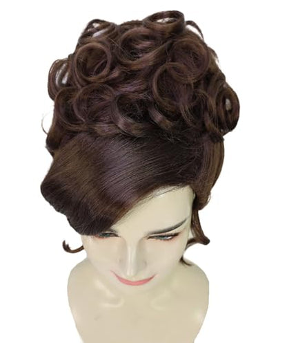 American Rapper Curly Updo High Fashion Wig for Women - Celebrity Style Wig | Elegent Choice for Cosplay Events, Halloween Parties & Themed Performances - Brown - color: Brown