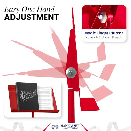 Manhasset 48 Symphony Music Stand for Sheet Music - Model 4801MRD - color: Red, Matte, size: Pack of 1