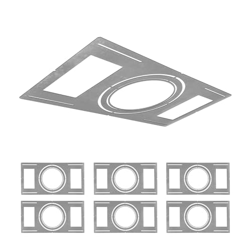 ASD 6 Pack New Construction Mounting Plate Round Hole - 8/10/12 Inch Flat Galvanized Steel Wafer Light Rough In Plate, Universal Light Fixture Mounting Bracket for LED Recessed Lighting - color: Symmetric 8-10-12", size: 6 Pack