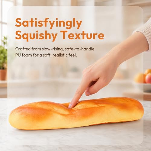 ULTNICE 3pcs Artificial French Long Bread Loaf Lifelike Fake Dessert Cake Food Pretend Play Food Playset Toys Photography Prop Kitchen Decoration, Medium