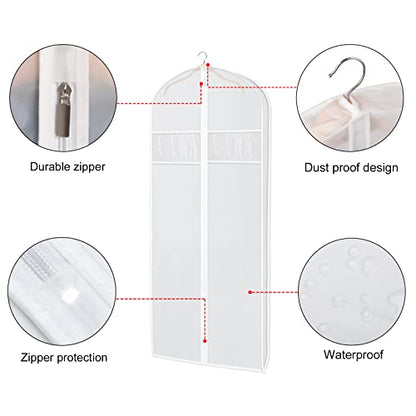 Zilink Long Dress Garment Bags for Storage Clear Coat Cover Bag 60 in,2Pack - size: 60"-2pcs