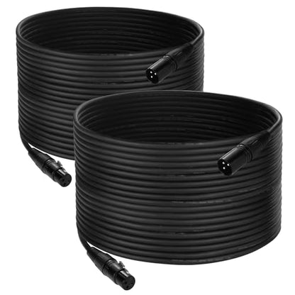 DMX Cable 50 ft, 2 Pack Flexible 3 Pin Signal XLR Male to Female DMX Wire - color: 50 FT DMX Cable 2 Pack