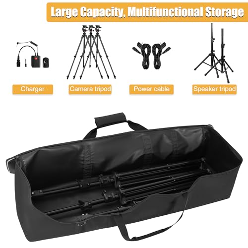 Multifunctional Tripod Bag 40 X 9.5 X 9.5 Inches / 101.5 X 24 X 24 cm Heavy Duty Tripod Carrying Case with Handle for Microphone Stands, Lights, Speakers, Cameras, Booms, Black - size: 40 X 9.5 X 9.5 Inch