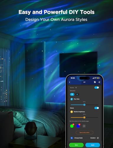 Govee Star Light Projector with 3 Aurora Flowing Effects | Works with Matter and Alexa, 52 Scene Modes, 18 White Noise Options, LED Night Light Projector for Bedroom, Without Plug - style: Aurora
