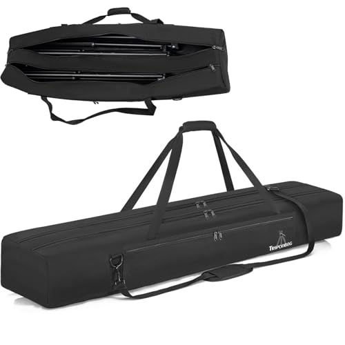 TORIBIO Tripod Carrying Case Bag,Padded Protective 58.1"x12"x6" | with Shoulder Strap and Handle, Heavy Duty, for Music Stand Mic Speaker Camera Monopod Stand - size: 58.1" x 12" x 6"