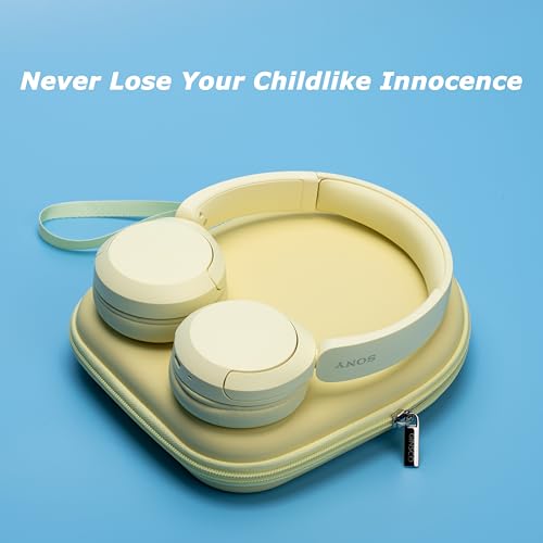 Ginsco Case Compatible with Sony WH-CH520 Wireless Headphones Bluetooth On-Ear Headset with Microphone, with JBL Tune 510BT/520BT/500BT/Junior 320 Ultra-Slim Case for On Ear Headphones (Butter Yellow) - color: Butter Yellow