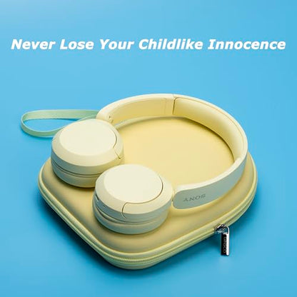 Ginsco Case Compatible with Sony WH-CH520 Wireless Headphones Bluetooth On-Ear Headset with Microphone, with JBL Tune 510BT/520BT/500BT/Junior 320 Ultra-Slim Case for On Ear Headphones (Butter Yellow) - color: Butter Yellow