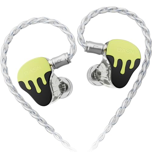 BASN BmasterX 6-Driver In Ear Monitor Headphones for Musicians, Green-Black - color: Green-Black