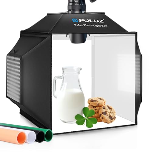 PULUZ Upgraded 16"x16" Photo Studio Light Box & Soft Box | 480 LED Beads, CRI 95+, 4 Color PVC Backdrops, Anti-Reflection, Professional Shooting Tent for Jewelry & Product Photography - size: Upgrade 16 Inch
