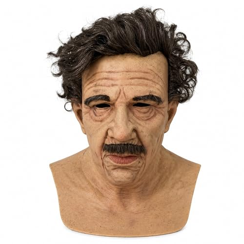 Realistic Old Man Mask for Adults, Elderly Grandpa Full Head Halloween Costume Mask for Cosplay and Costume Party - color: E