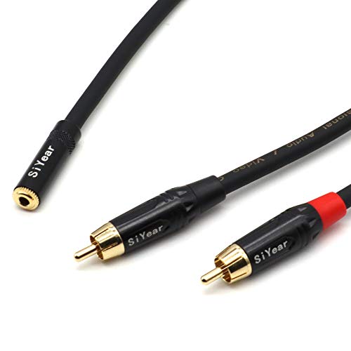 3.5mm Female to 2 RCA Male Y Splitter Cable, 3.5mm (1/8 inch) Female to Dual RCA/Phono Male Stereo Audio Breakout Adapter （50cm - color: 3.5F-2RCAM