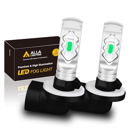Alla Lighting 3800lm PGJ13 898 881 LED Bulbs Fog Lights or DRL, 8000K Blue Xtreme Super Bright 889 886 888 894 896 881X 881L H28 ETI-SMD 12V Replacement - color: 8000K Blue